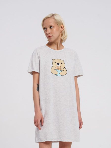 ночная сорочка с принтом медведя