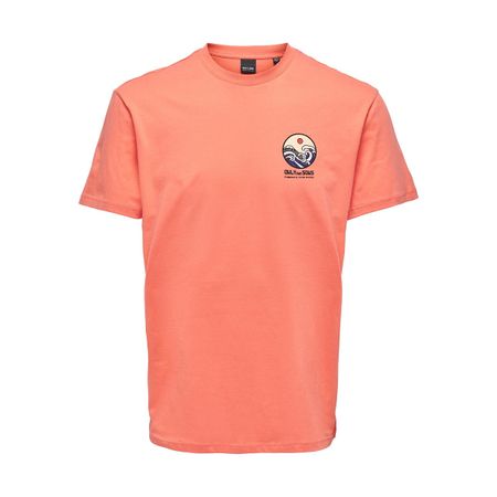 футболка прямая с короткими рукавами и логотипом на груди xs оранжевый