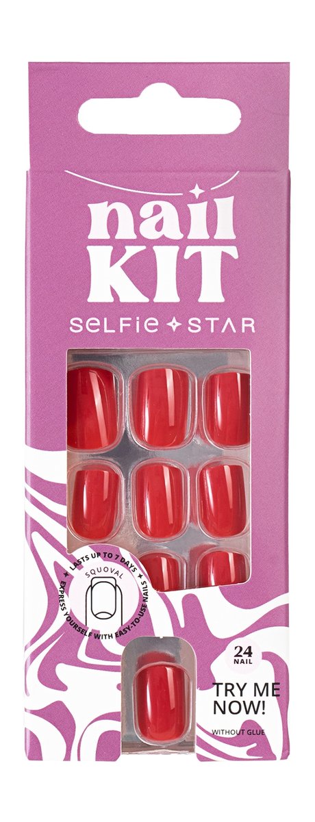 selfie star short length nails kit mars red