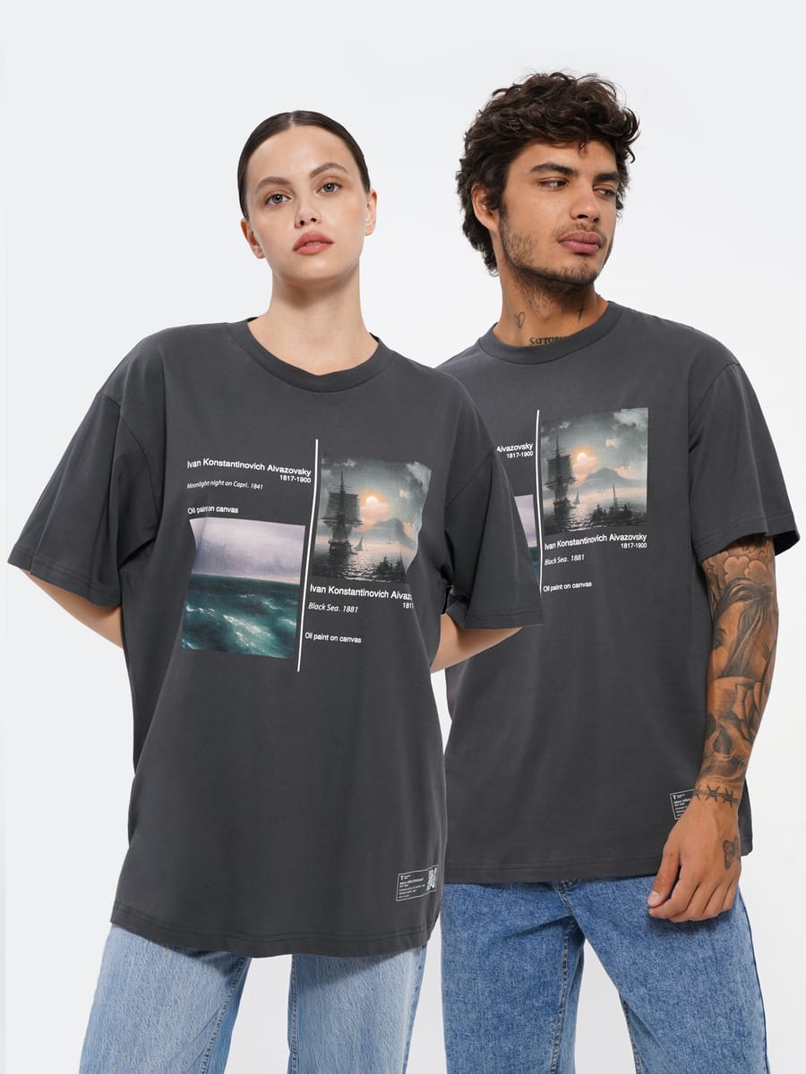 футболка третьяковская галерея айвазовский и. «черное море» «лунная ночь на капри»