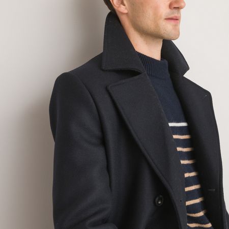 пальто из чистой шерсти производства франции 3xl синий