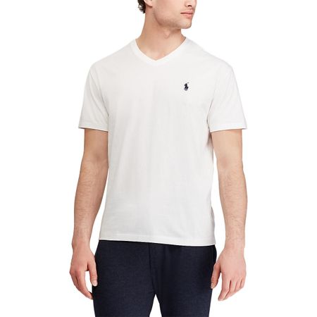 футболка с v-образным вырезом из хлопкового джерси m белый