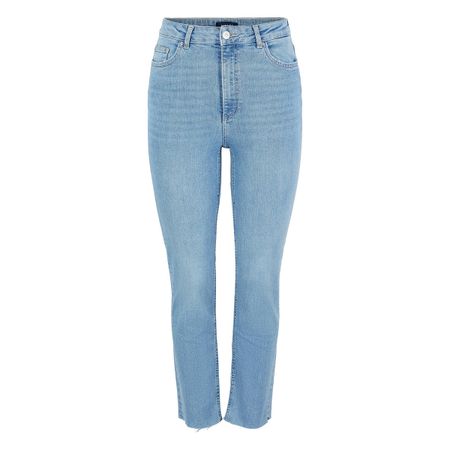 джинсы прямые с завышенной талией xs синий