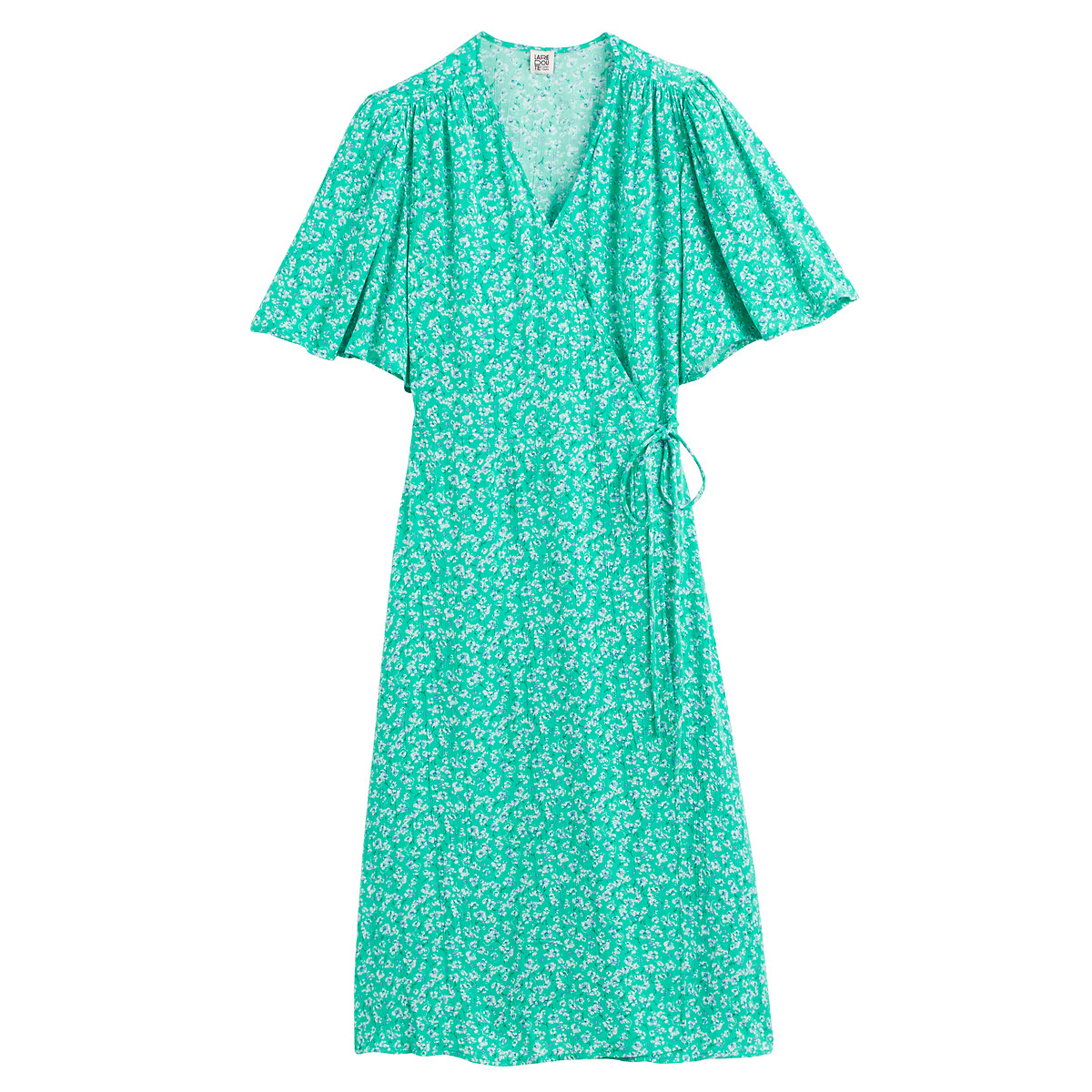 платье с запахом с цветочным принтом 58 зеленый