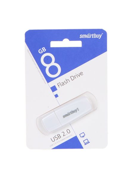 usb flash drive 8gb - smartbuy scout white sb008gb2scw