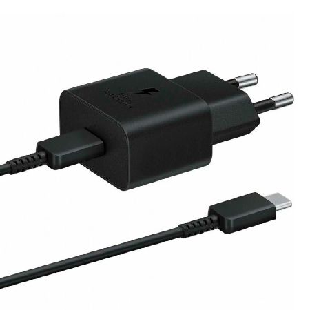 сетевое зарядное устройство + кабель type-c/type-c samsung (ep-t2510xbegru) usb-c 25w черный eac