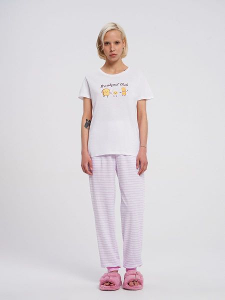 пижама из хлопка с футболкой и штанами