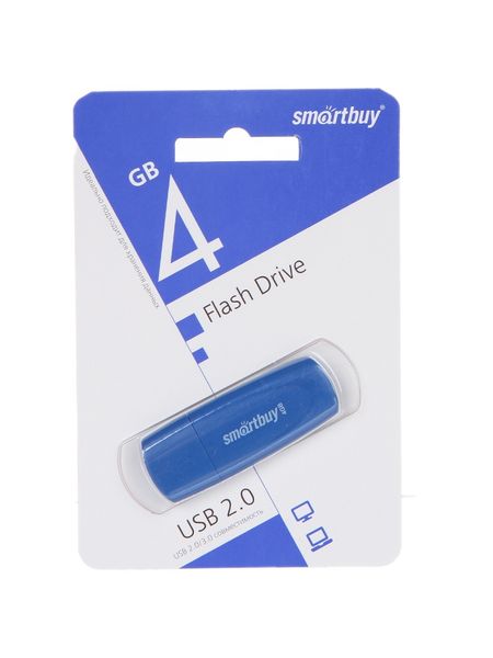 usb flash drive 4gb - smartbuy scout blue sb004gb2scb
