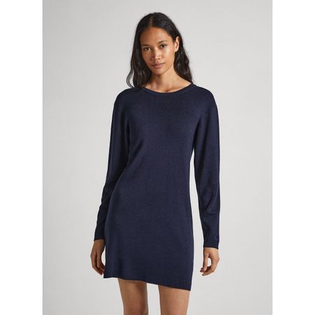 платье-пуловер с v-образным вырезом блестящий эффект xs синий