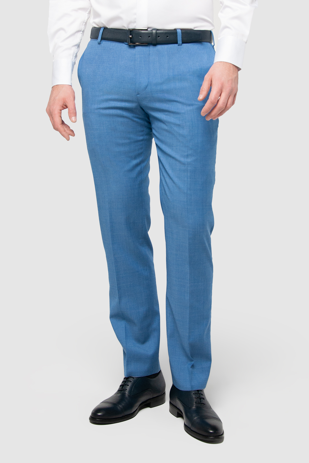 kanzler брюки прямые голубые из шерсти anti-wrinkle