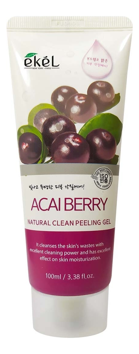 пилинг-скатка для лица с экстрактом ягод асаи acai berry natural clean peeling gel 100мл: пилинг-скатка 100мл