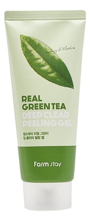 очищающий пилинг-гель для лица с экстрактом зеленого чая real green tea deep clear peeling gel 100мл