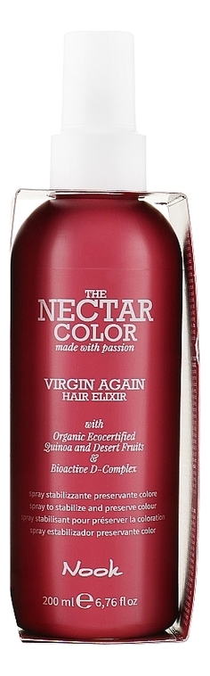 спрей-эликсир для стабилизации и сохранения цвета волос nectar color virgin again 200мл