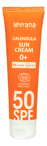 солнцезащитный крем для лица и тела с гидролатом календулы calendula sun cream 0+ 100мл: крем spf50+ pa+++
