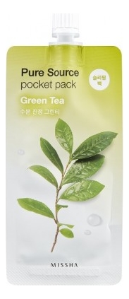 ночная маска для лица с экстрактом зеленого чая pure source pocket pack green tea 10мл