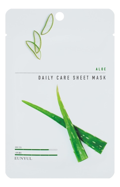 тканевая маска для лица с экстрактом алоэ aloe daily care sheet mask 22г: маска 1шт