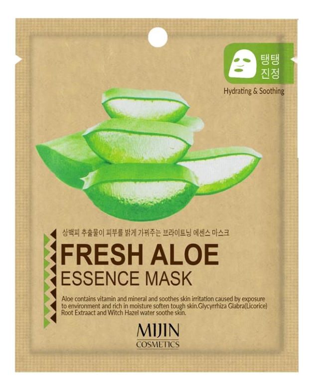 тканевая маска для лица алоэ fresh aloe essence mask 25г