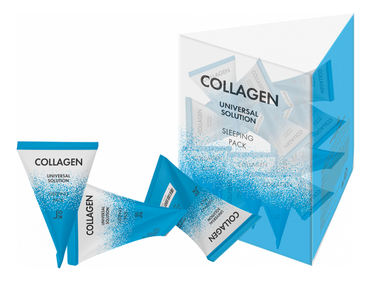 ночная маска для лица с коллагеном collagen universal solution sleeping pack: маска 20*5г