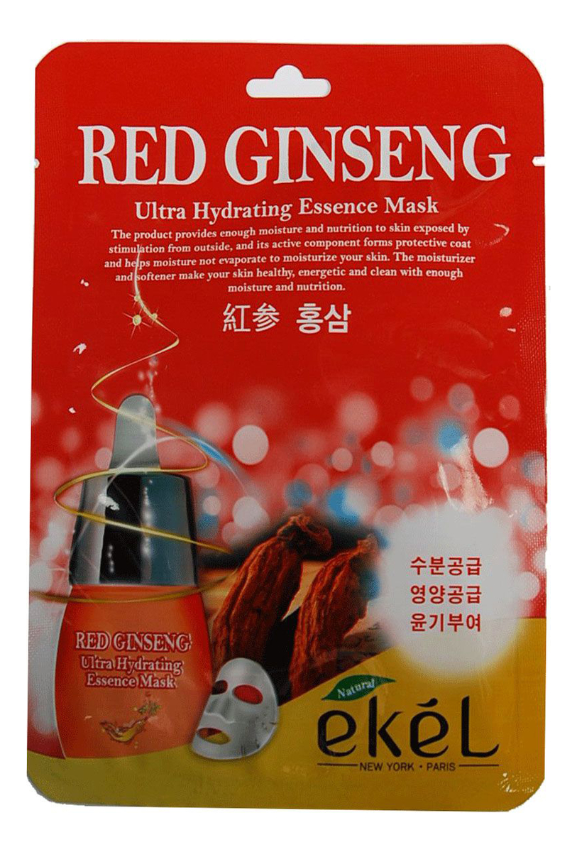тканевая маска для лица с экстрактом красного женьшеня red ginseng ultra hydrating essence mask 25г
