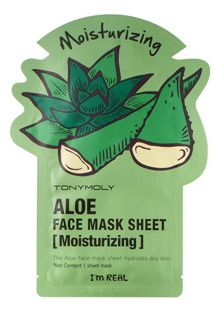 тканевая маска для лица с экстрактом алоэ i'm real aloe mask sheet 21мл