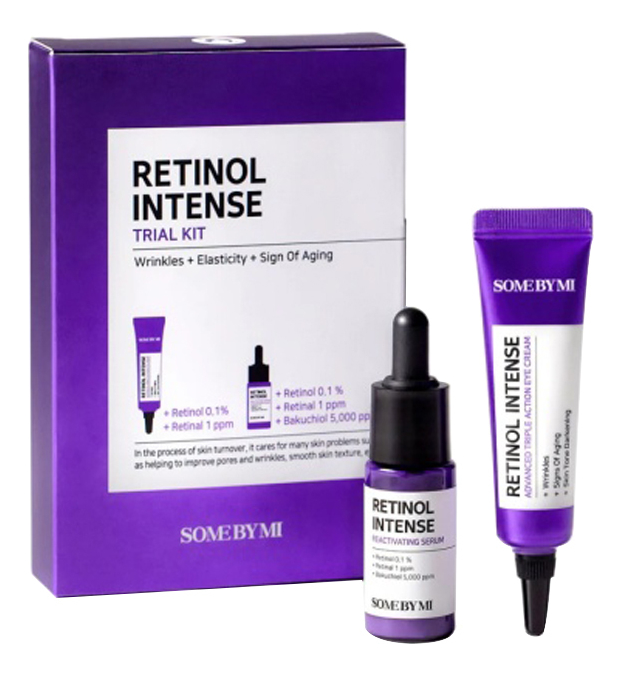 набор для лица retinol intense (крем для кожи вокруг глаз 10мл + антивозрастная сыворотка 10мл)