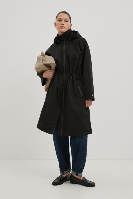 пальто длинное с застежкой на пуговицы 42 (fr) - 48 (rus) черный