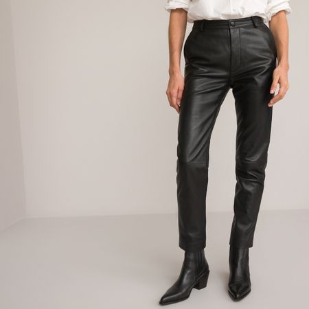 брюки прямые из кожи 44 (fr) - 50 (rus) черный