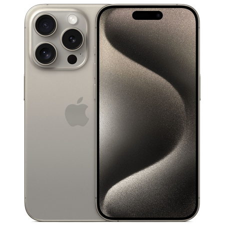 мобильный телефон apple iphone 15 pro 128gb dual: nano sim + esim natural titanium (титан)