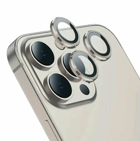 защитное стекло на камеру для iphone 15 pro/15 pro max натурал титаниум