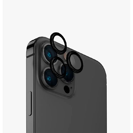 защитное стекло на камеру uniq optix для iphone 15 pro/15 pro max металлический черный