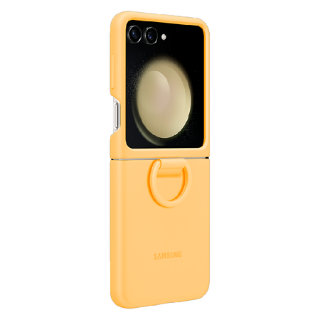 чехол для samsung galaxy flip 5 silicone case with ring apricot (желтый)