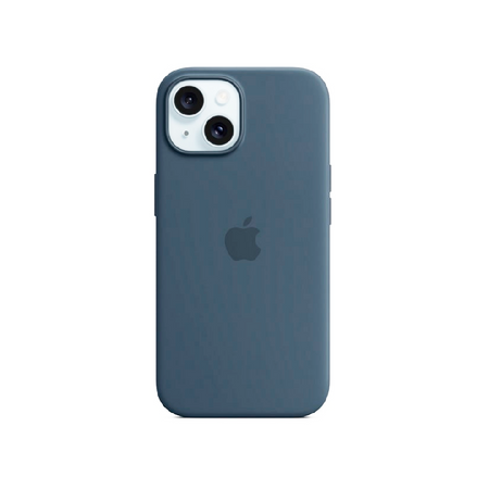 силиконовая накладка silicone case с magsafe для iphone 15 синяя sz