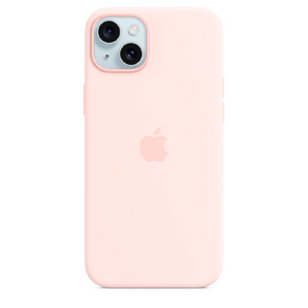 силиконовая накладка silicone case с magsafe для iphone 15 розовая sz