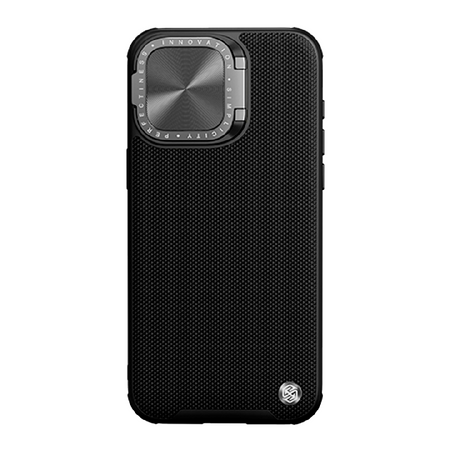 противоударная пластиковая накладка с защитой камеры nillkin textured prop case для iphone 15 pro max черная