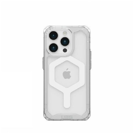противоударная пластиковая накладка uag plyo magsafe белый для iphone 15 pro прозрачная