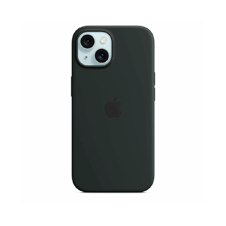 силиконовая накладка silicone case с magsafe для iphone 15 plus черная sz