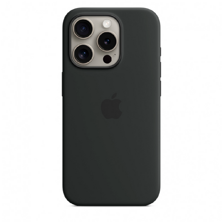 силиконовая накладка silicone case с magsafe для iphone 15 pro черная sz
