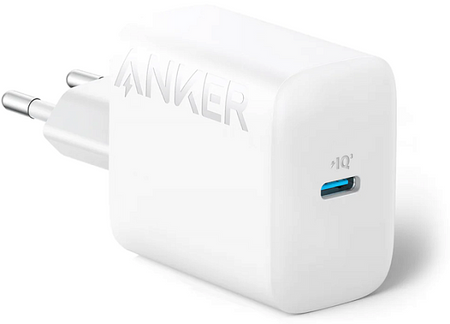 сетевое зарядное устройство anker type-c 312/ блок быстрая зарядка type-c 20w + кабель белый