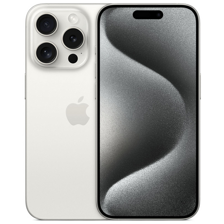 мобильный телефон apple iphone 15 pro 128gb dual: nano sim + esim titanium white (титановый белый)