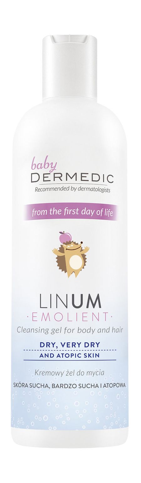 dermedic linum emolient baby cleansing gel for body and hair