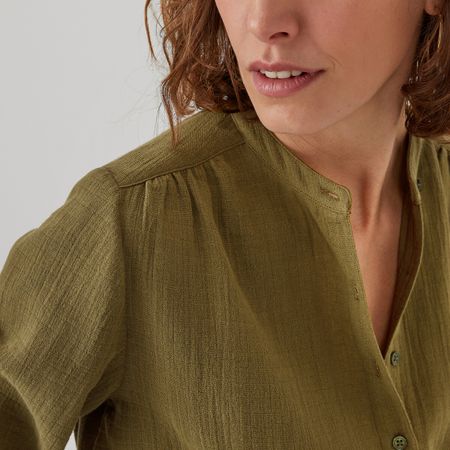 блузка с воротником-стойкой и длинными рукавами 46 (fr) - 52 (rus) зеленый