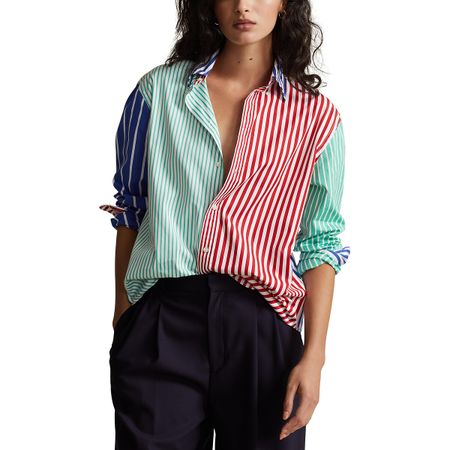 рубашка прямая в разноцветную полоску 40 (fr) - 46 (rus) синий