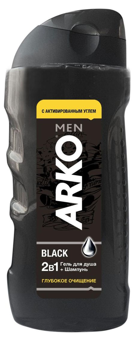 гель для душа arko men black с активированным углем