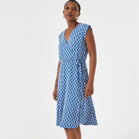платье-миди расклешенное с цветочным принтом 58 синий