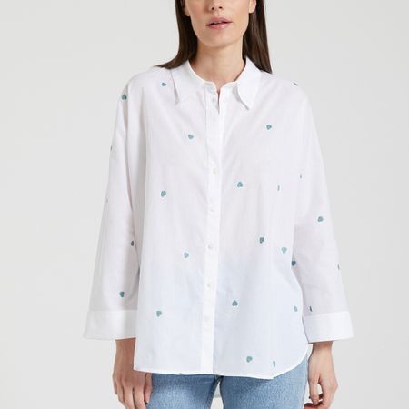блузка с принтом xs белый
