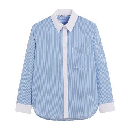блузка в полоску с длинными рукавами 36 (fr) - 42 (rus) синий
