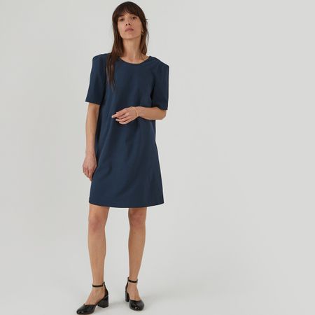 платье короткое с круглым вырезом спереди 54 синий