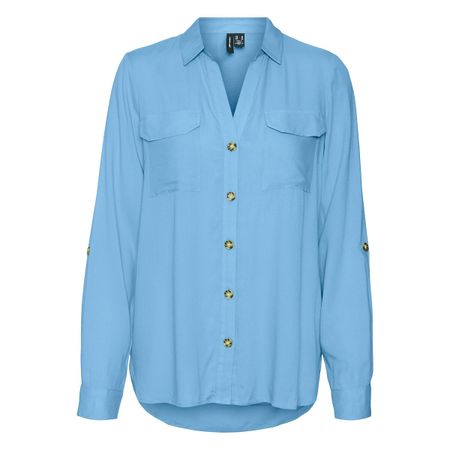 блузка струящаяся xl синий