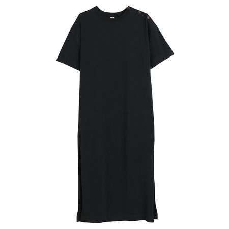 платье длинное из джерси с пуговицами на плече xxl черный
