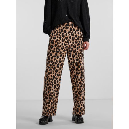брюки с леопардовым принтом высокая посадка xl другие